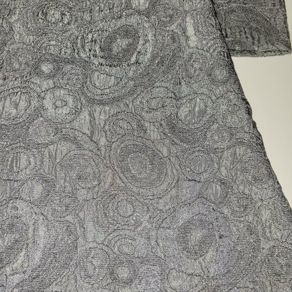 Moonlight Y&S Textured Silver Gray Oversized 3/4 Sleeve Jacket Women's Size S - Picture 10 of 13